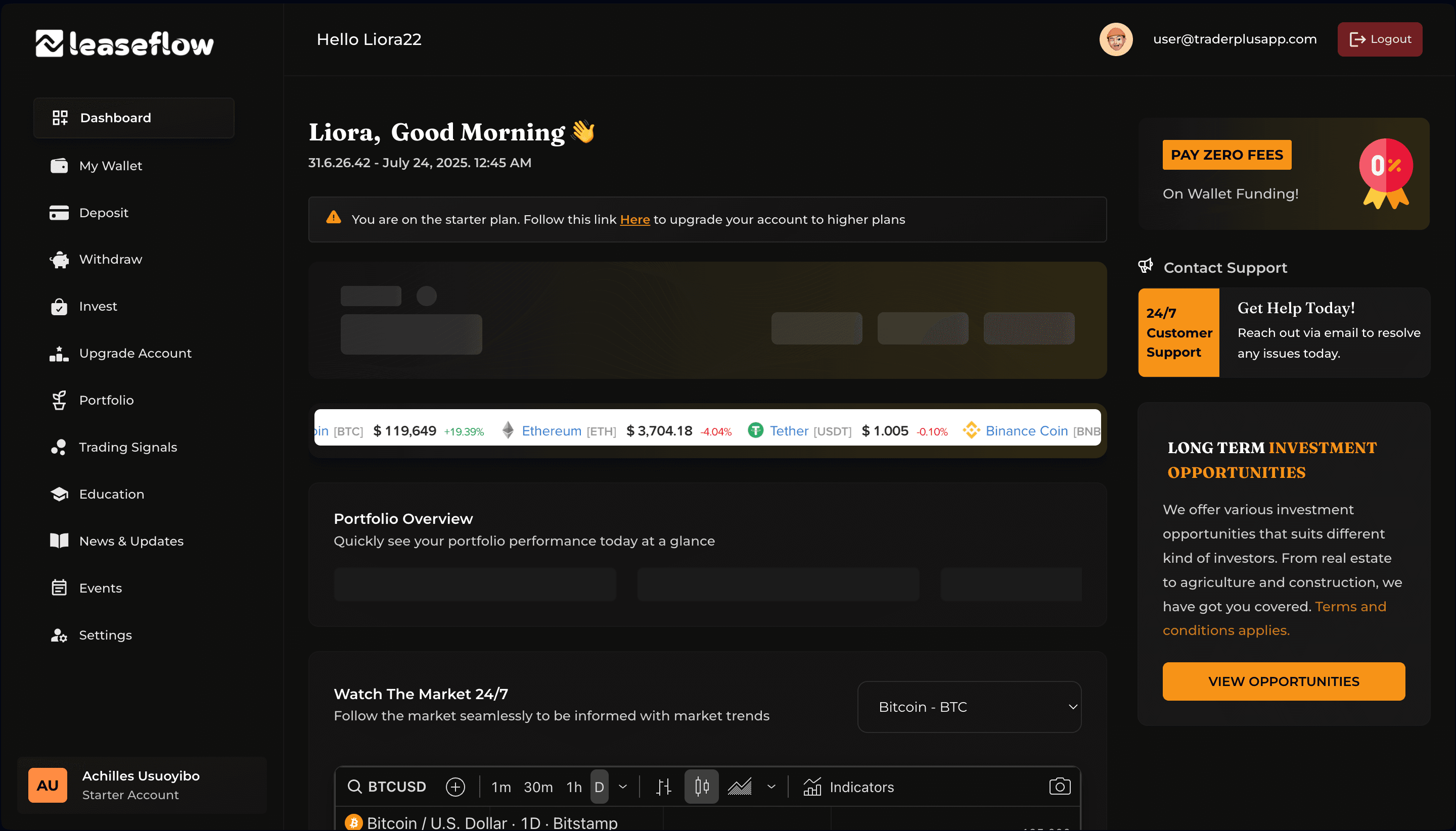 Traderplus Dashboard Overview